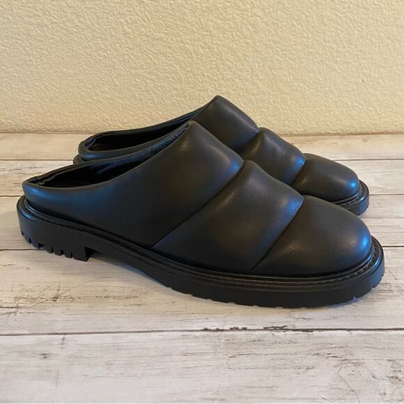 STAUD Astro Quilted Vegan Leather Mules Slides Black size 40 - Picture 2 of 10